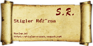 Stigler Rózsa névjegykártya